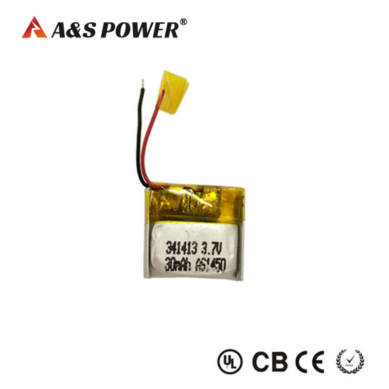 341413 3.7V 30mah small lipo battery for smart wearable device
