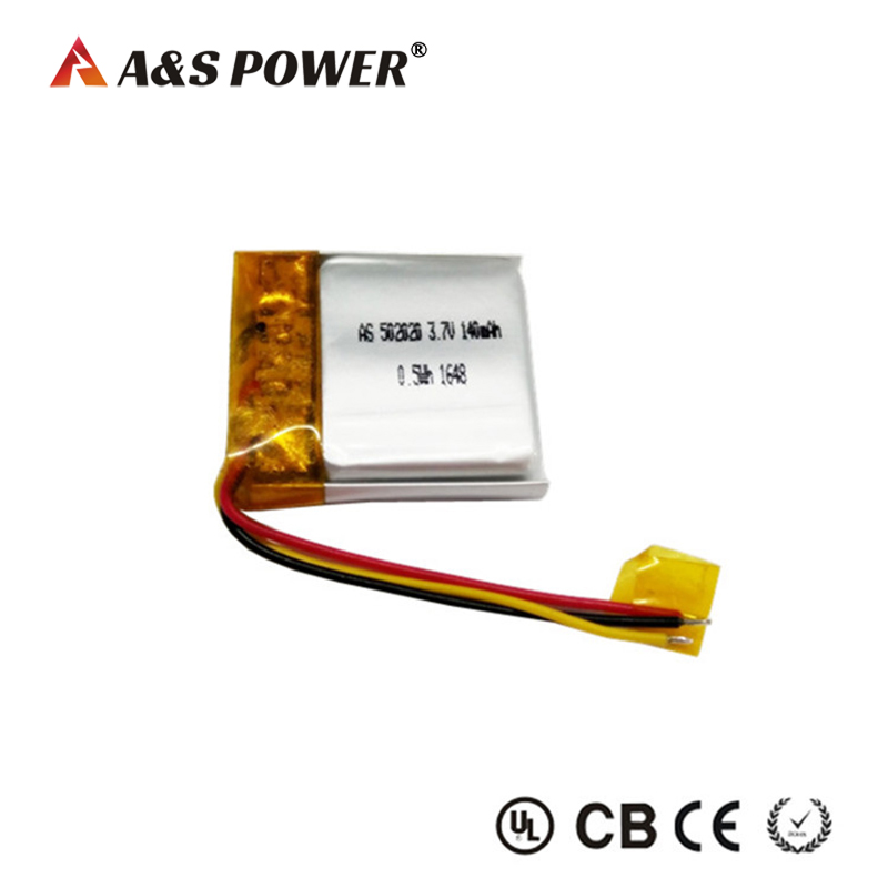 502020 3.7v 140mah lipo battery for wearable device