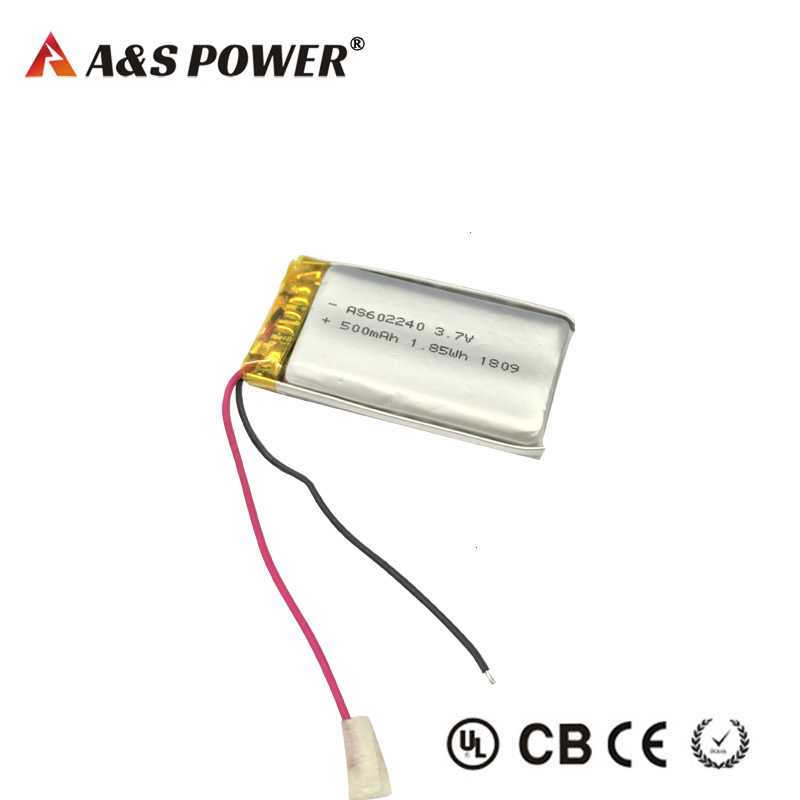 KC/UL Certification approval 602240 3.7V 500mah lipo battery