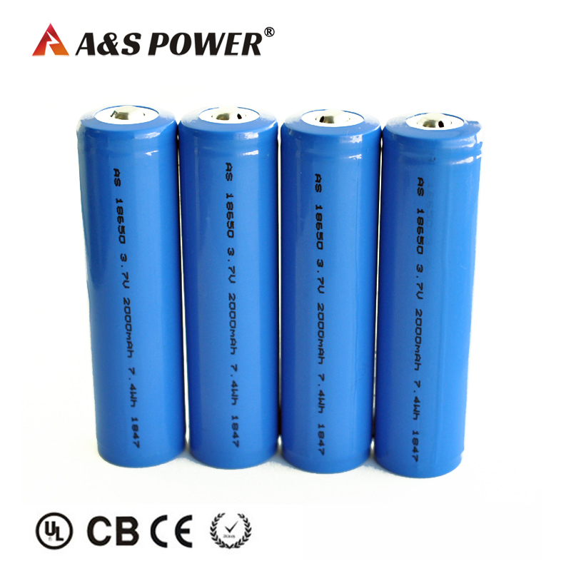 18650 3.7v 2000mah lithium rechargeable cell
