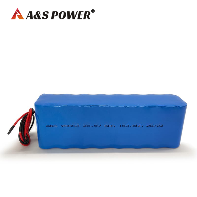 A&S Power IEC62133 certified 25.6V 6Ah LiFePo4 Battery Pack