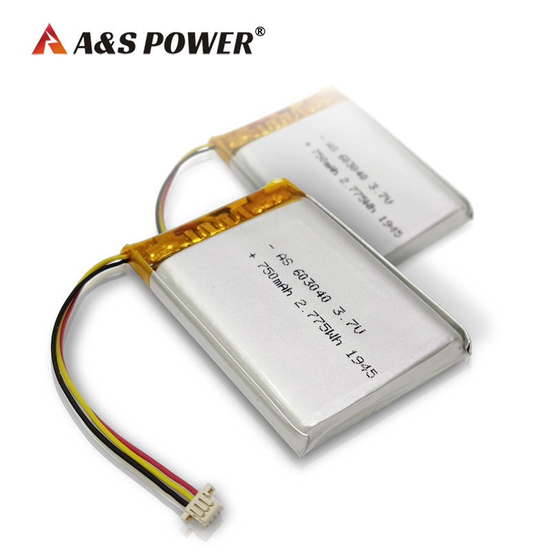 A&S Power​ 603040 UL WERCS  CCC Certified 3.7v 750mAh Lipo Battery For Bluetooth Headphone