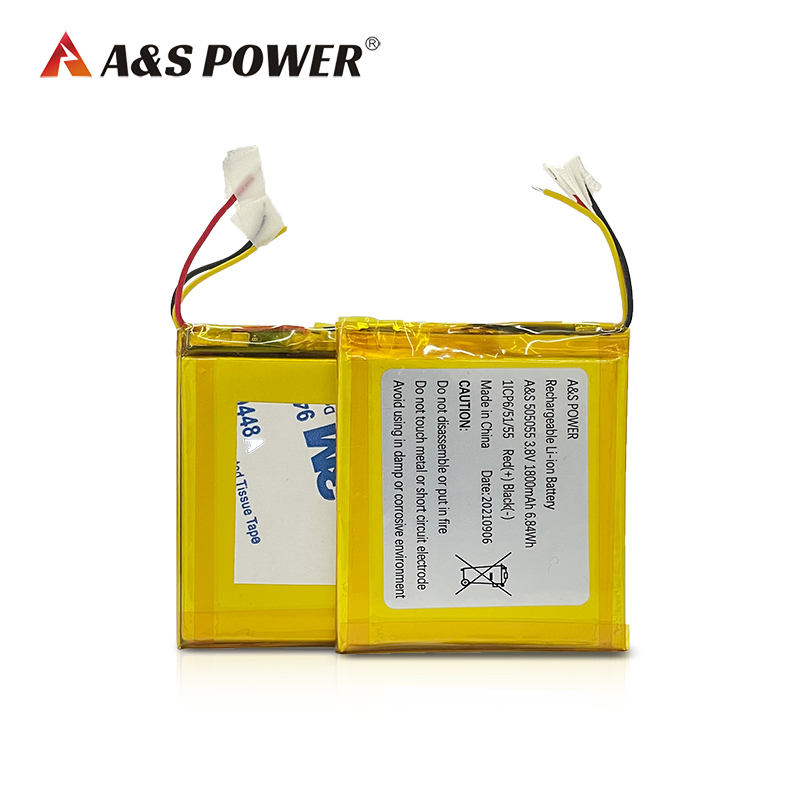 A&S Power​ UL2054/CB/UN38.3 Certification 505055 3.8v 1800mah Rechargeable Lipo battery