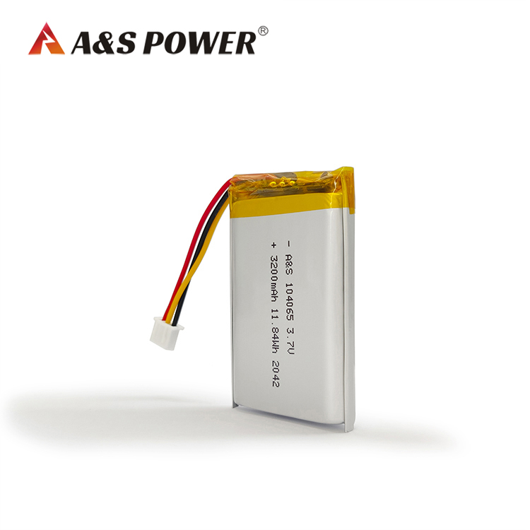 A&S Power 104065 UL CE KC CB UN38.3 3.7v 3200mAh Lipo Rechargable LithiumBattery for Barcode Scanner