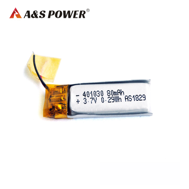 A&S Power 401030 3.7V 80mah Lipo Battery Pack
