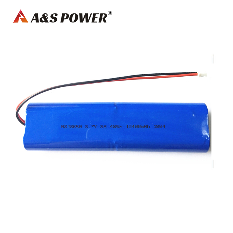 A&S Power 3.7V 10400mah 18650 lithium ion battery 