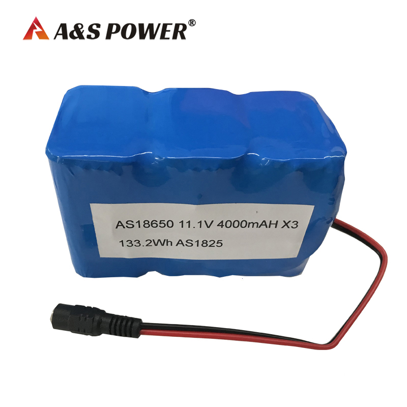 A&S Power 18650 11.V 12Ah 3S6P lithium ion battery