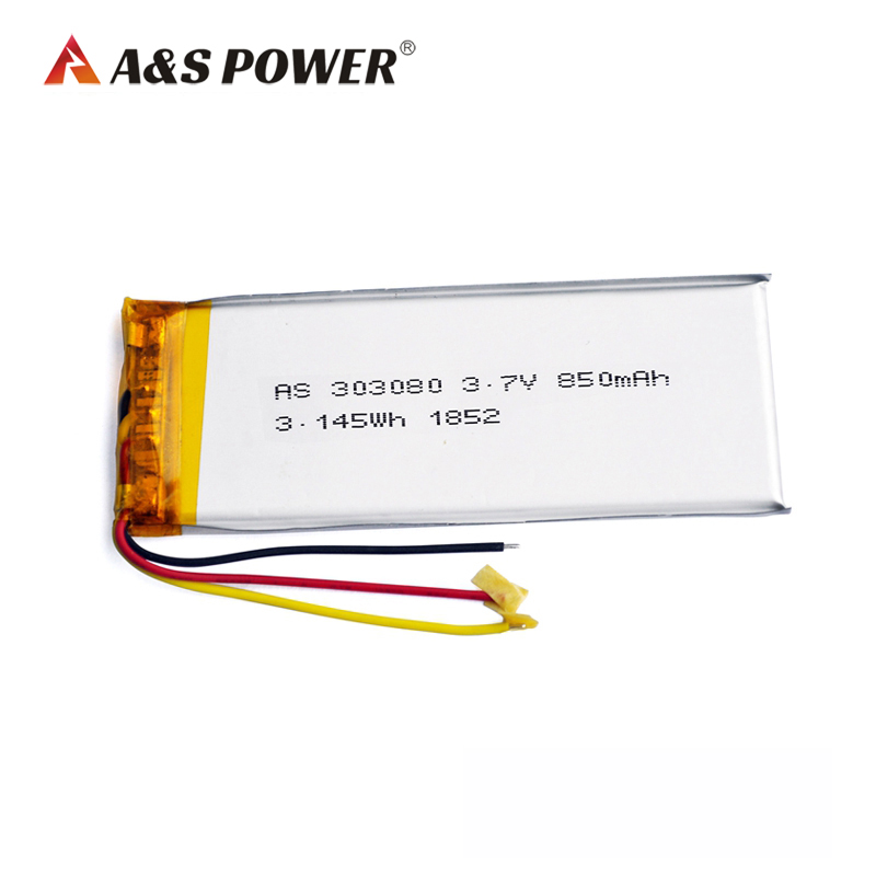 A&S Power 303080 3.7v 850mah lipo Battery 