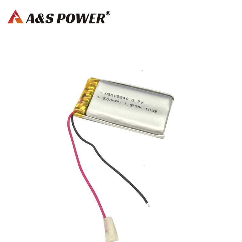 A&S Power 602240 3.7v 500mah lithium polymer battery