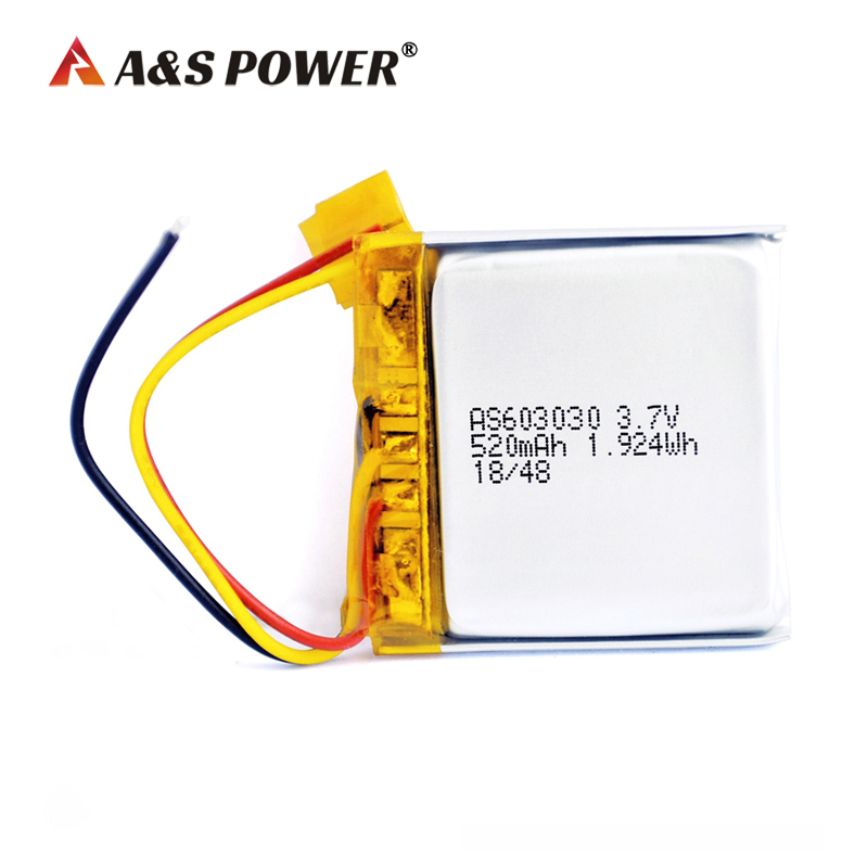 A&S Power 603030 3.7v 520mah lipo battery 