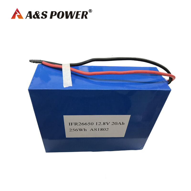 A&S Power 12.8V 20Ah Solar Powered 26650 LiFePo4 Battery Pack 