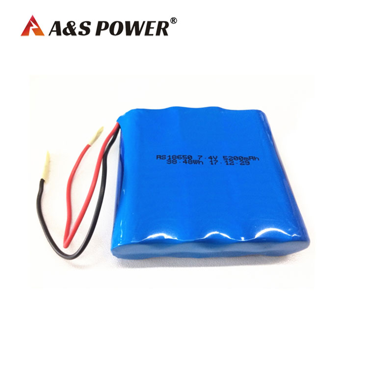 A&S Power 18650 2S2P 7.4V 5200mah Lithium ion battery