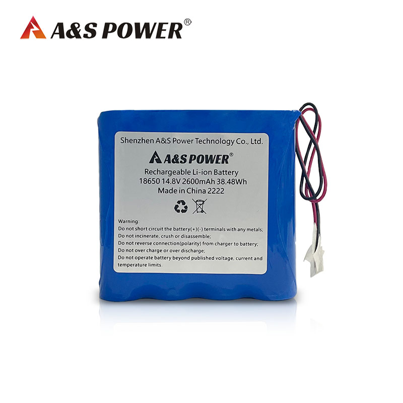 A&S Power 18650 Lithium Ion 14.8V 2600mAh Li Ion Battery Pack with BMS for Emergency Lamp Batteries