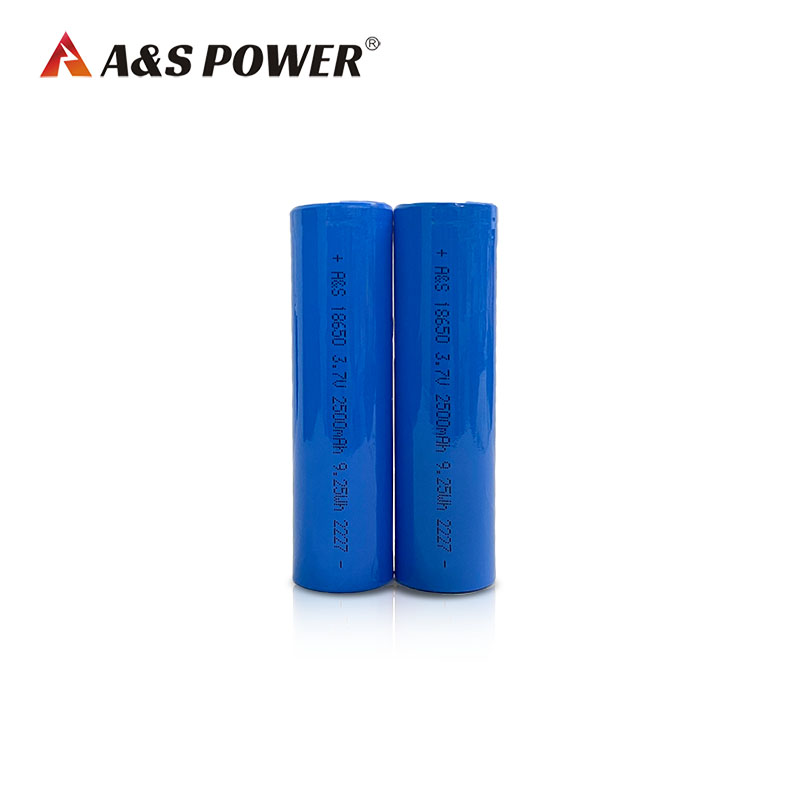 A&S Power 18650 3.7V 2500mAh Lithium Ion Battery Rechargeable ​Li Ion Battery Cells