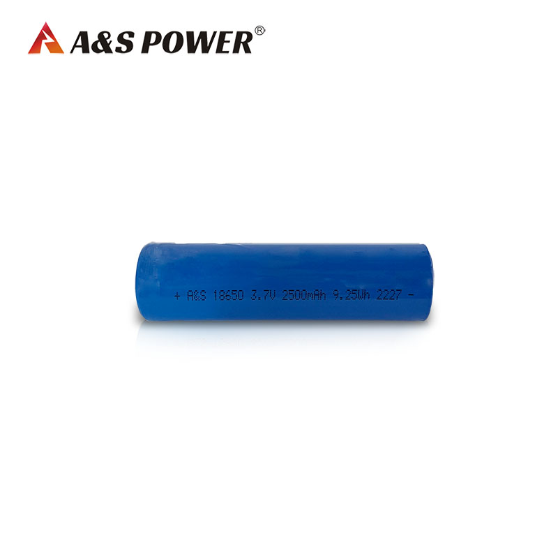 A&S Power 18650 Lithium Ion Battery 3.7V 2500mAh Rechargeable Li Ion Battery Cells
