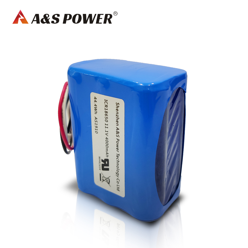 A&S Power 18650 11.1v 4000mAh Lithium Ion Battery Pack