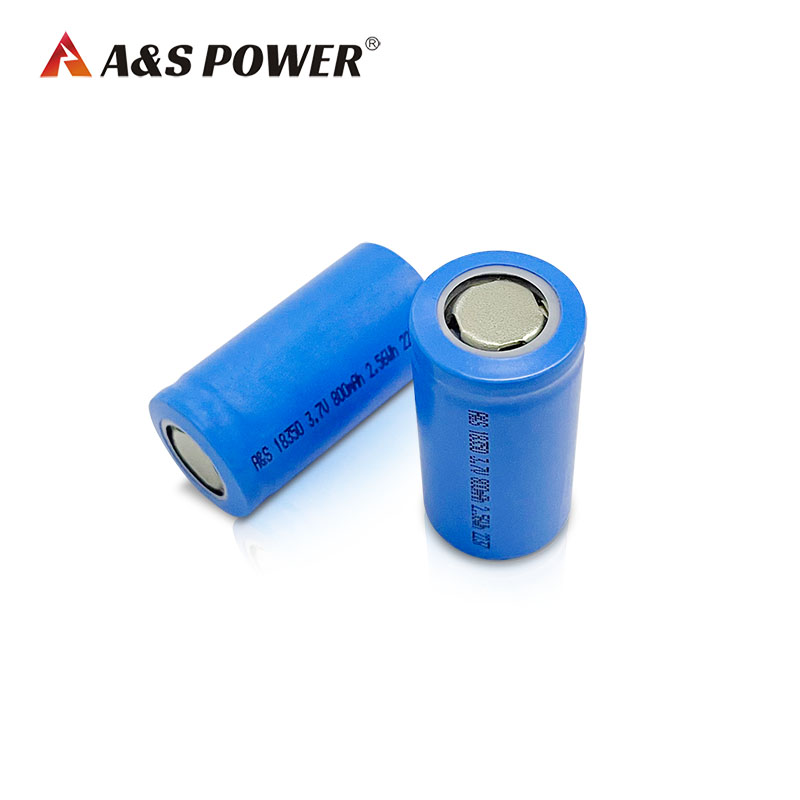 A&S Power Rechargeable 18350 lithium ion battery cell 3.7V 800mAh Li-ion rechargeable battery cells
