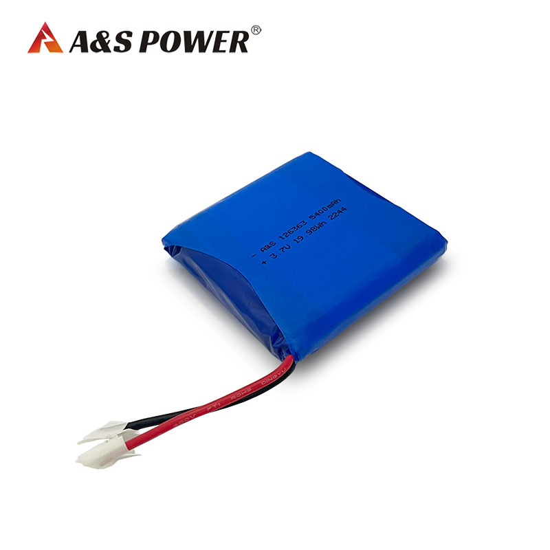 A&S Power Lithium ion polymer 126363 pouch cell 3.7V 5400 mAh lipo Battery with UL1642/UN38.3 certification