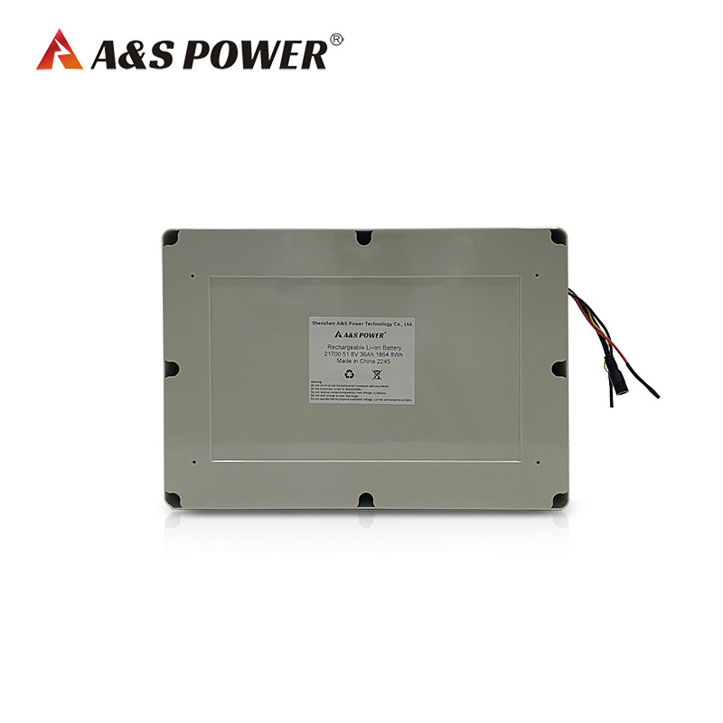 A&S Power Customize 21700 14S8P 51.8V 36Ah Rechargeable Li ion Battery Pack with Battery Case