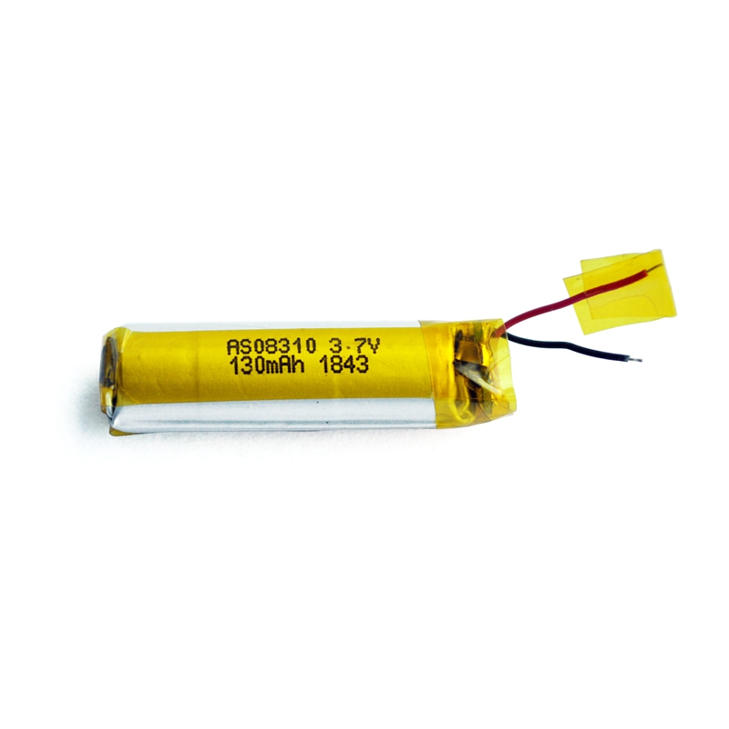08310 130mah 3.7v Cylindrical Lipo Battery Pack for Headset With IEC62133