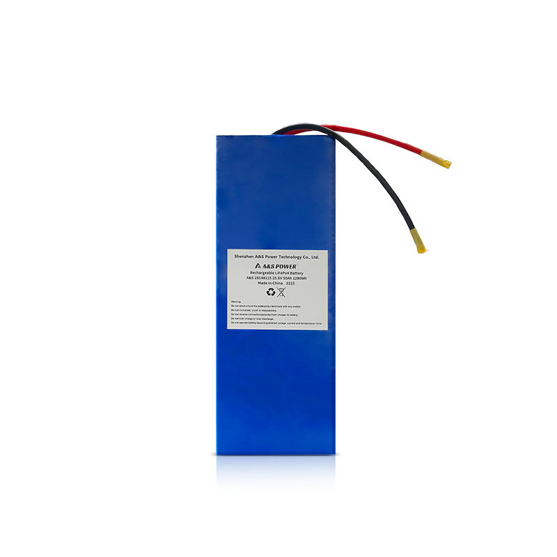24V Deep Cycle LiFePO4 Battery 25.6V 50ah Lithium Battery Pack with PVC