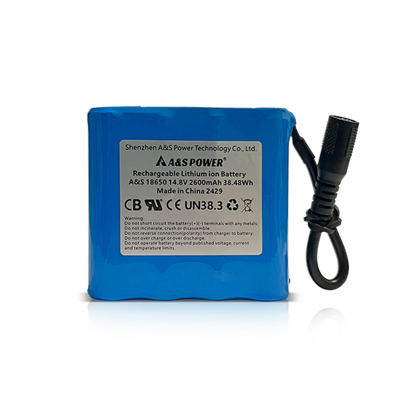 A&S Power 18650 Lithium Ion 14.8V 2600mAh Li Ion Battery Pack with BMS for Emergency Lamp Batteries