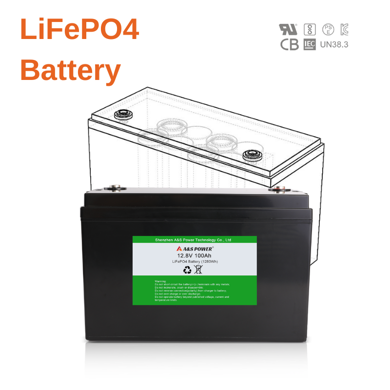 A&S Power 12.8v 100ah Lifepo4 Battery for RV/solar storage/camper/AGV/Golf Cart/Marine/Yacht